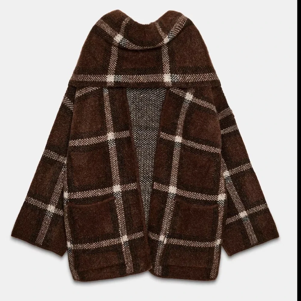 ZARA PLAID SCARF COAT